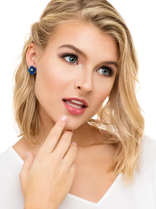 Amelia Mini Flower Stud Earring | ZENZII Sale