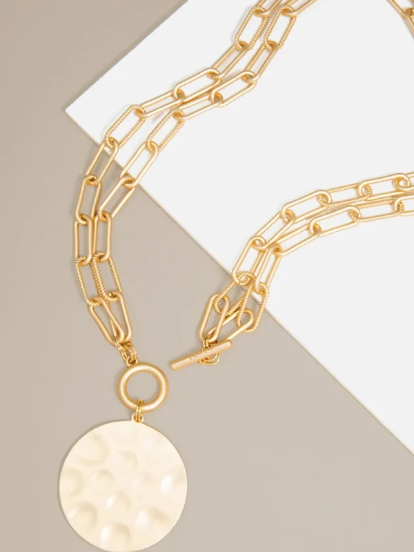 Angela Double Strand Coin Necklace | ZENZII Outlet