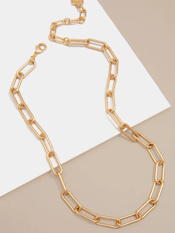 Angela Paperclip Link Collar Necklace | ZENZII Outlet