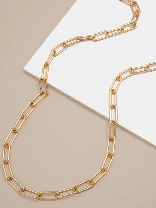 Angela Paperclip Link Long Necklace | ZENZII Discount