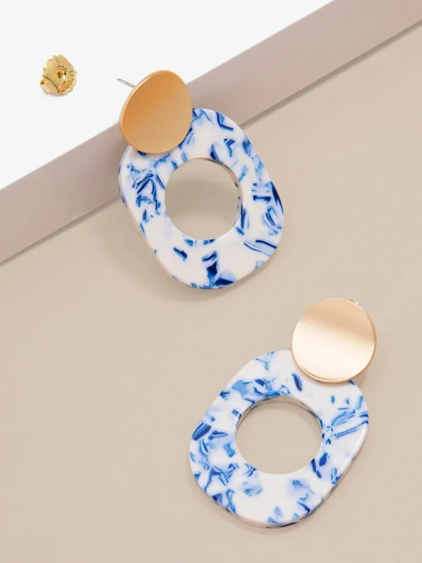 Marbled Acetate Drop Earring | ZENZII Best