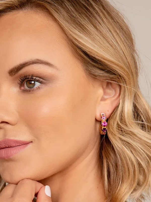Charlie Crystal Hoops Earring | ZENZII New