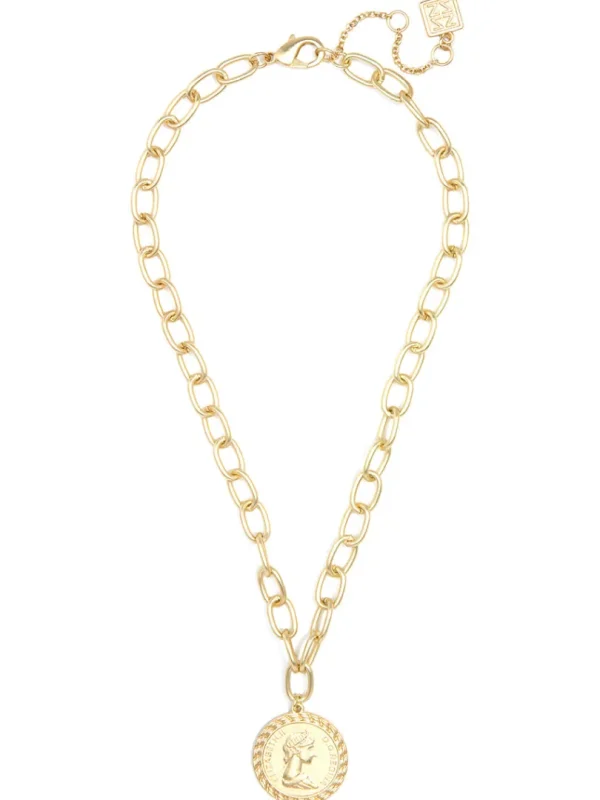 Coin Pendant And Chain Collar Necklace | ZENZII Clearance