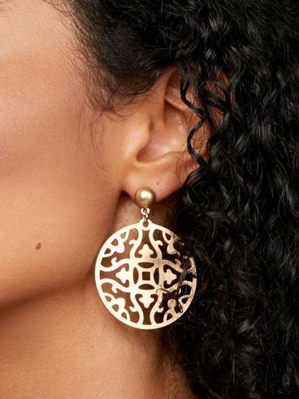 Emblem Charm Drop Earring | ZENZII Hot