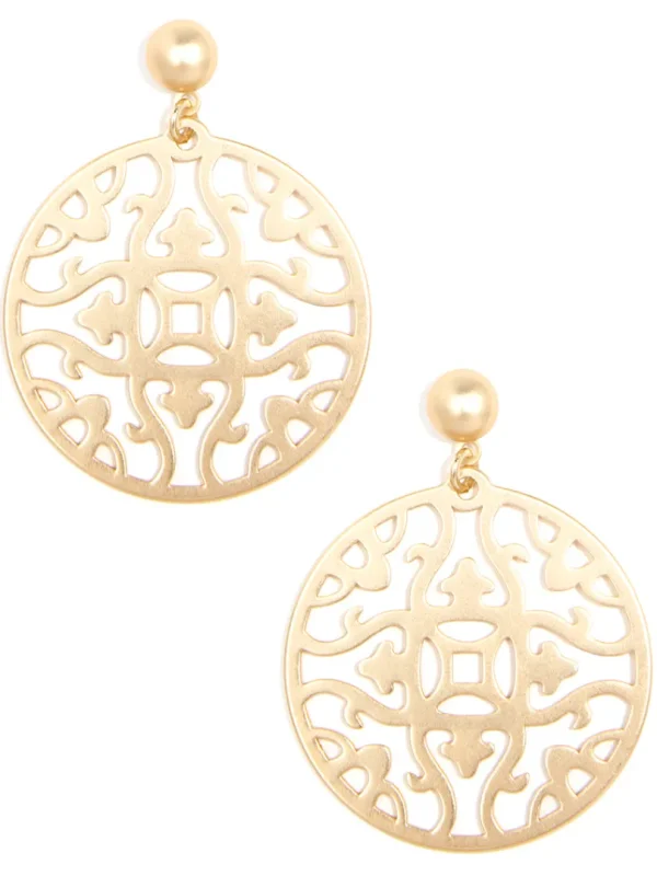 Emblem Charm Drop Earring | ZENZII Hot