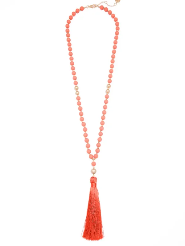 Faye Beaded Tassel Necklace | ZENZII Hot