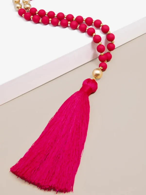 Faye Beaded Tassel Necklace | ZENZII Hot