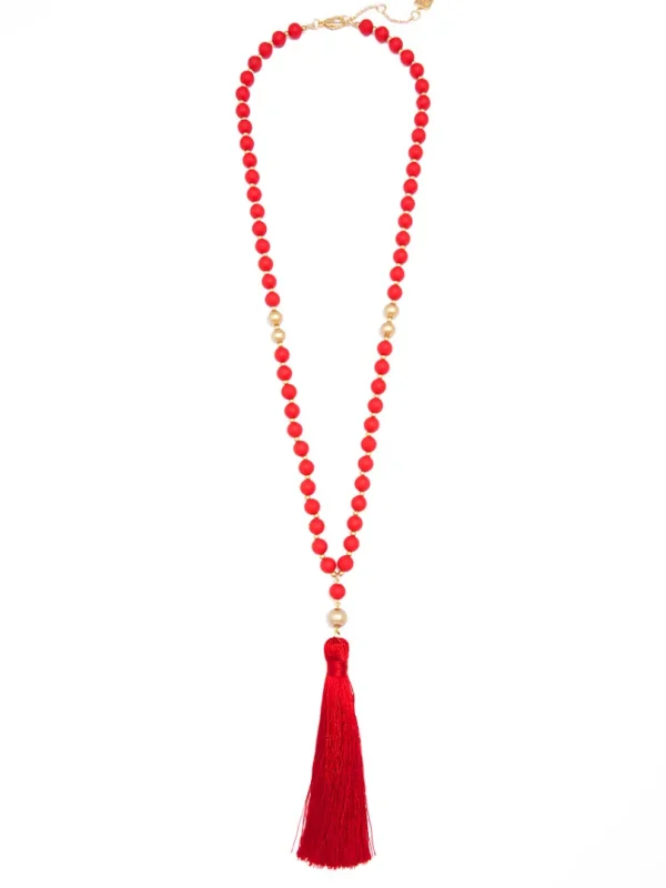 Faye Beaded Tassel Necklace | ZENZII Hot