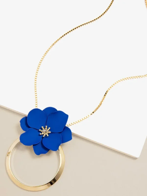Flower And Ring Pendant Necklace | ZENZII Fashion