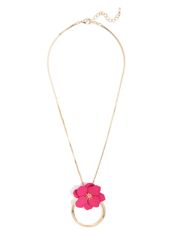 Flower And Ring Pendant Necklace | ZENZII Fashion