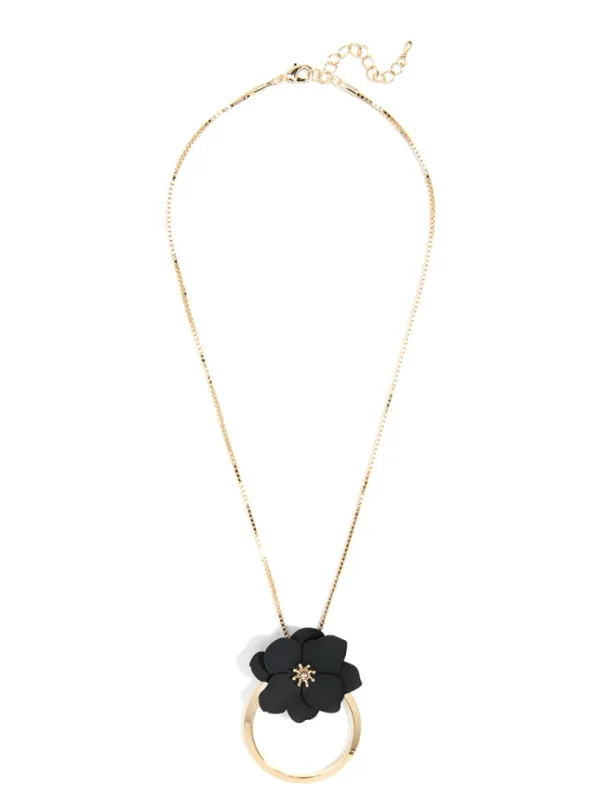 Flower And Ring Pendant Necklace | ZENZII Fashion