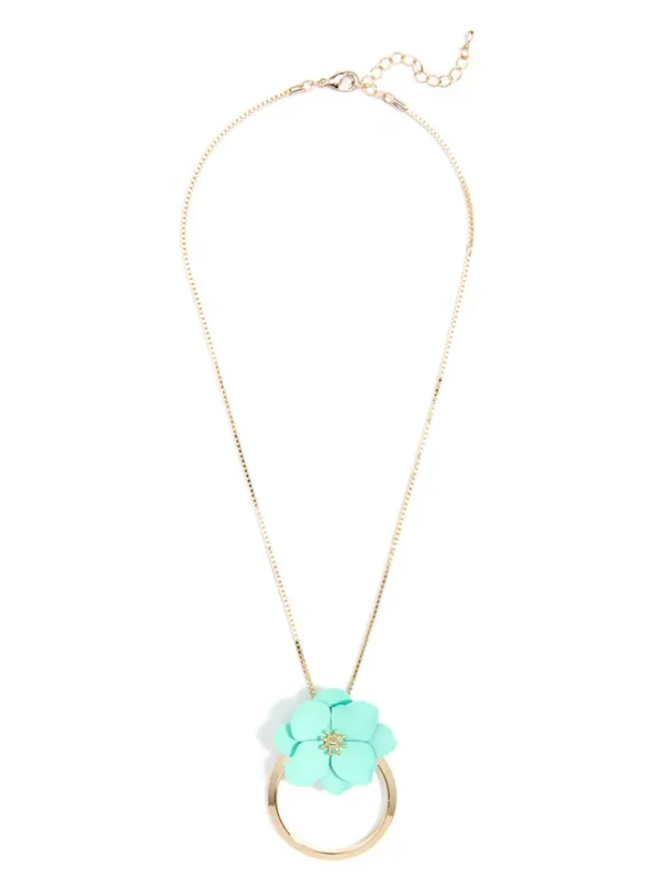 Flower And Ring Pendant Necklace | ZENZII Fashion