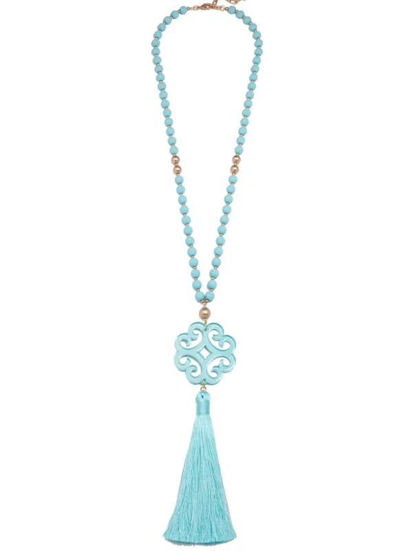 Jade Pendant Tassel Necklace | ZENZII Sale