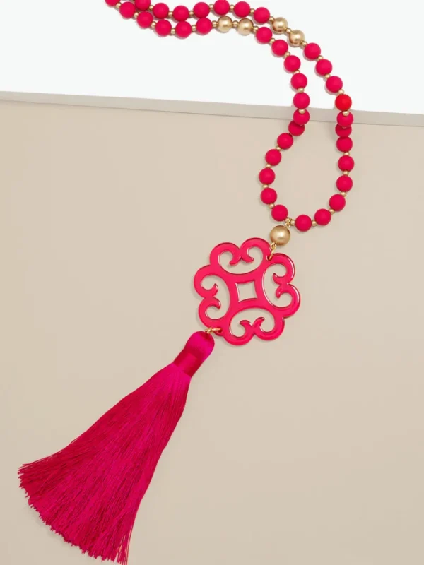 Jade Pendant Tassel Necklace | ZENZII Sale