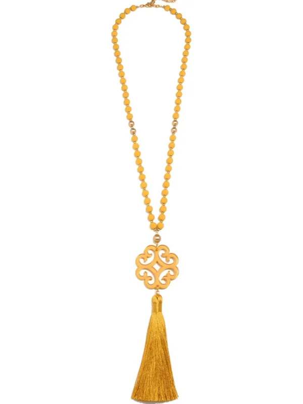 Jade Pendant Tassel Necklace | ZENZII Sale