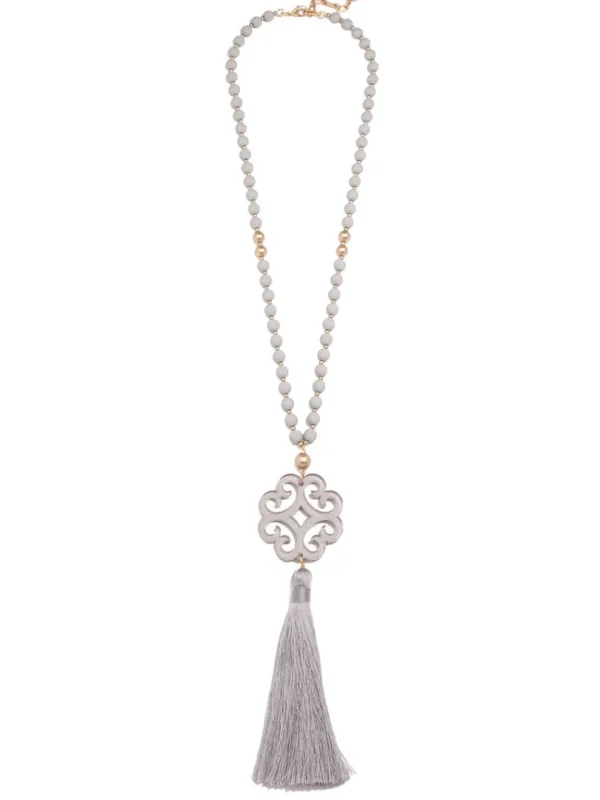 Jade Pendant Tassel Necklace | ZENZII Sale