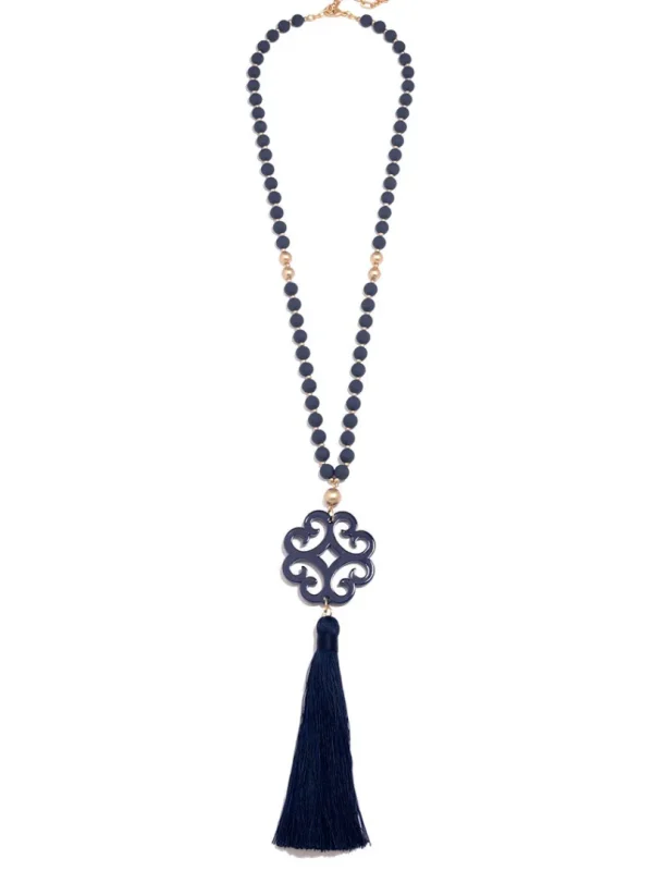 Jade Pendant Tassel Necklace | ZENZII Sale