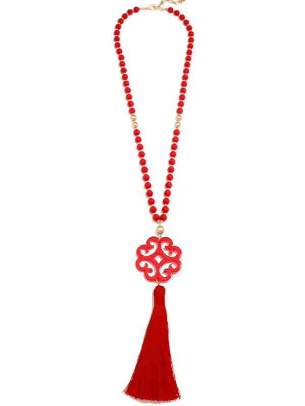 Jade Pendant Tassel Necklace | ZENZII Sale