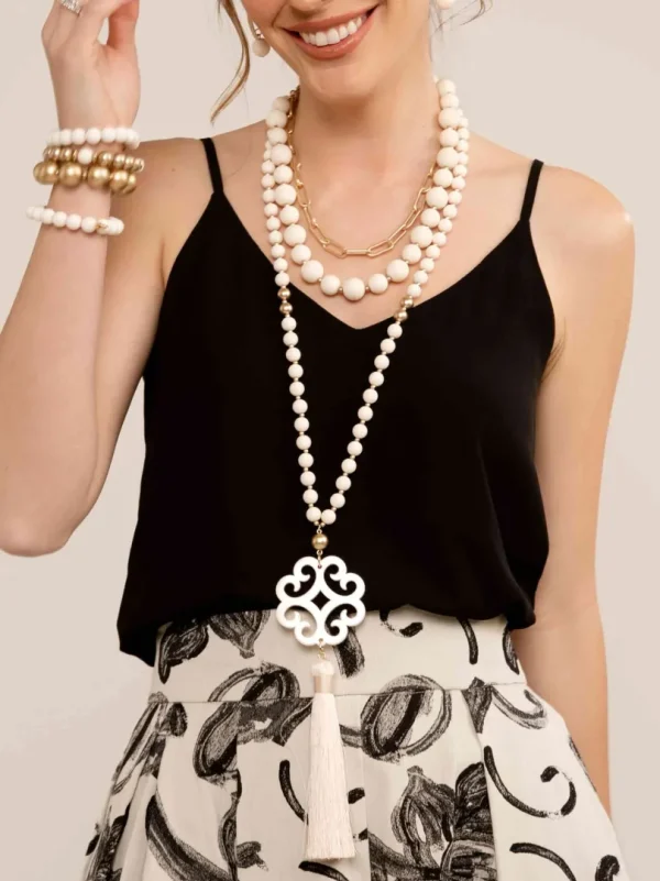 Jade Pendant Tassel Necklace | ZENZII Sale