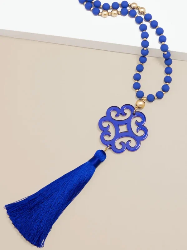 Jade Pendant Tassel Necklace | ZENZII Sale