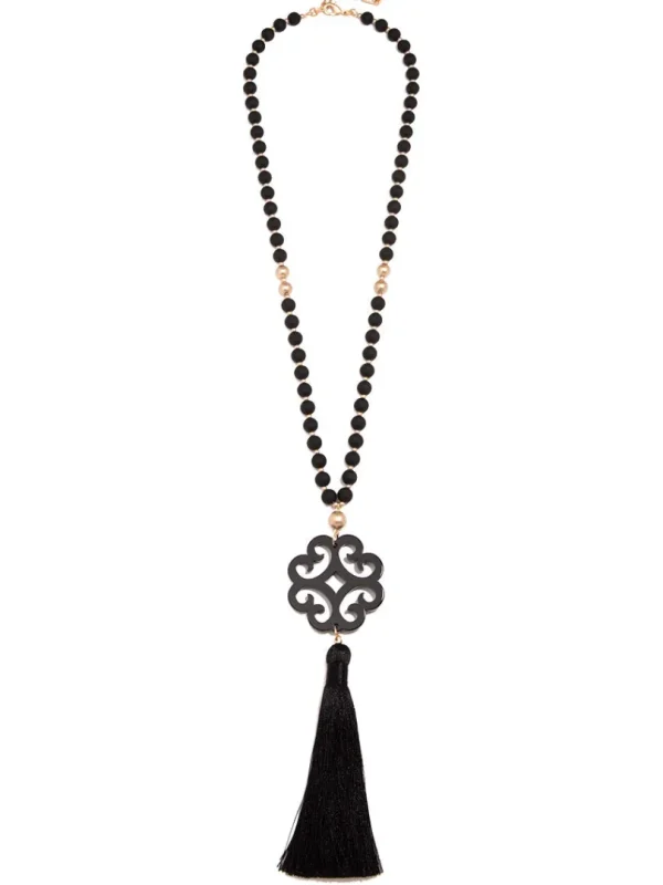Jade Pendant Tassel Necklace | ZENZII Sale