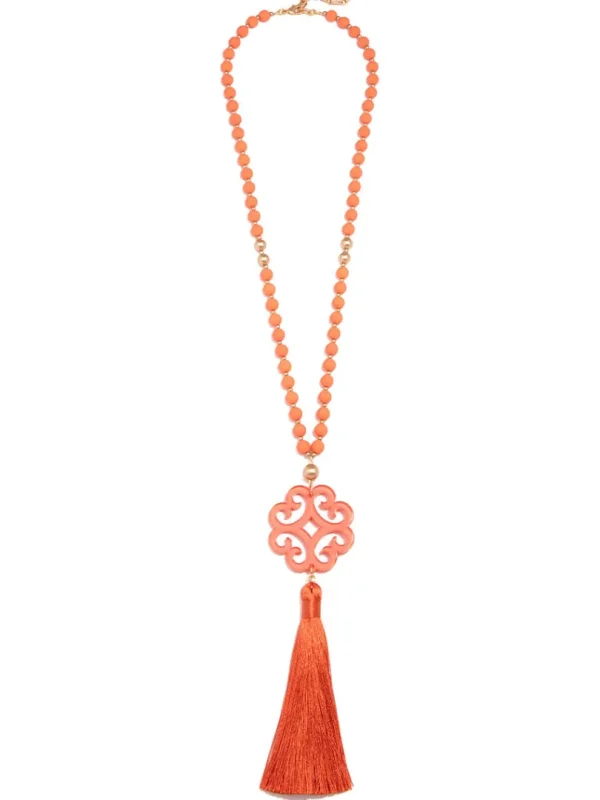 Jade Pendant Tassel Necklace | ZENZII Sale
