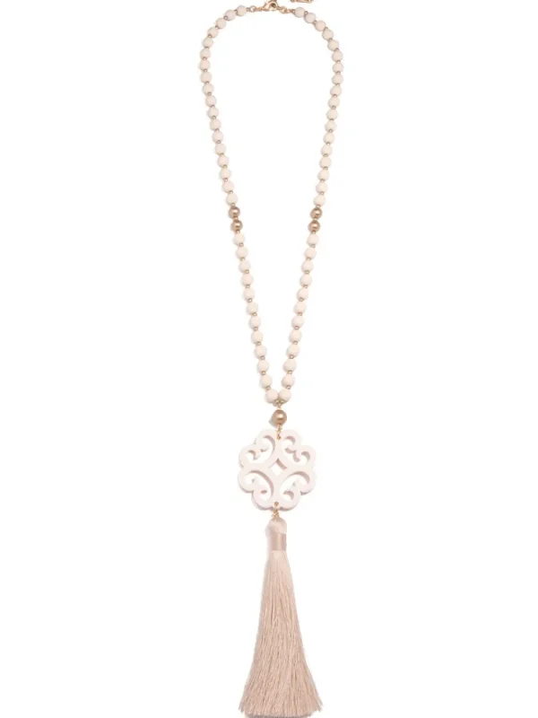 Jade Pendant Tassel Necklace | ZENZII Sale