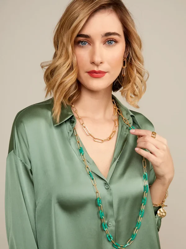 Lenna Long Links Necklace | ZENZII New