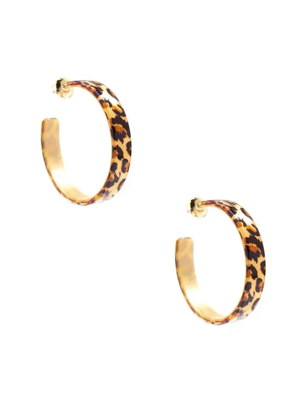 Leopard Print Hoop Earring | ZENZII Online