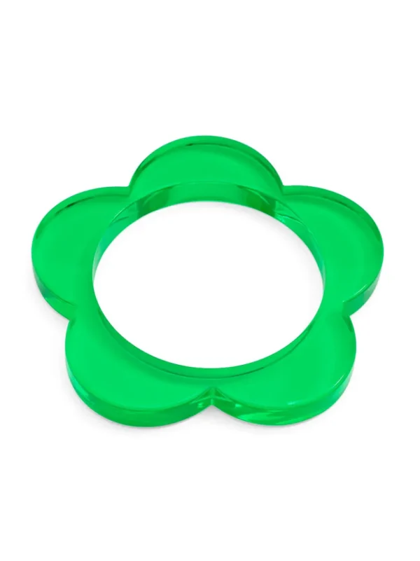 Lucite Flower Bangle Bracelet | ZENZII Clearance