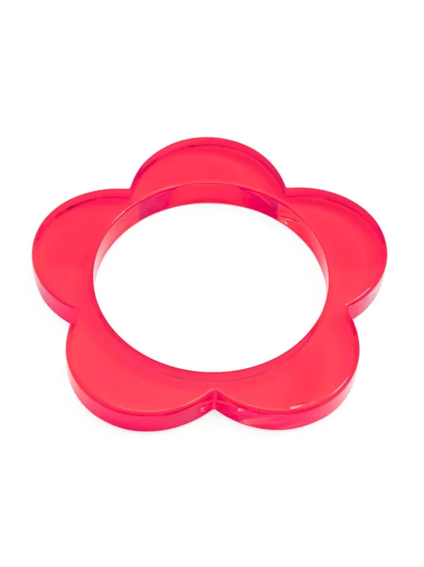 Lucite Flower Bangle Bracelet | ZENZII Clearance