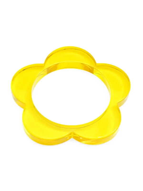 Lucite Flower Bangle Bracelet | ZENZII Clearance