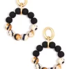 Marbled Beaded Drop Hoop Earring | ZENZII Sale