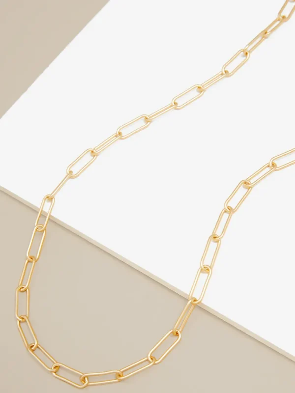 Margot Paperclip Link Long Necklace | ZENZII Clearance