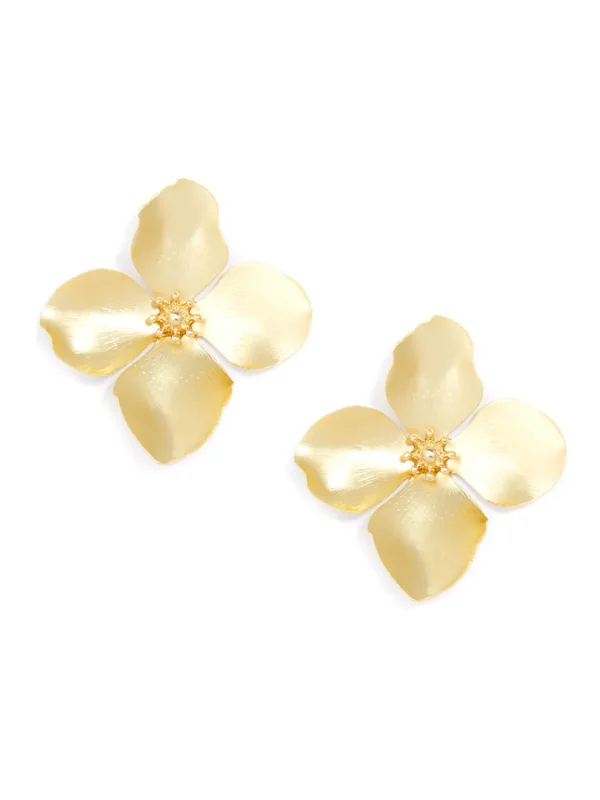 Matte Metallic Flower Statement Earring | ZENZII Discount