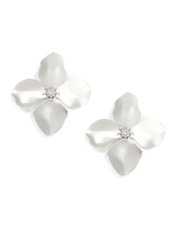Matte Metallic Flower Statement Earring | ZENZII Discount