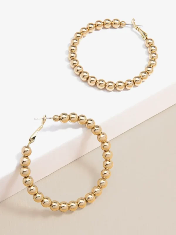 Metal Beaded Hoop Earring | ZENZII Discount