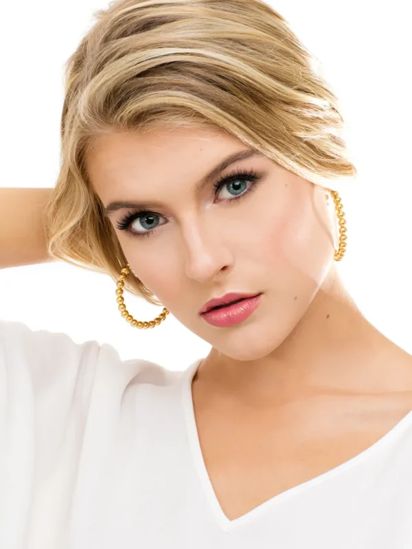 Metal Beaded Hoop Earring | ZENZII Discount