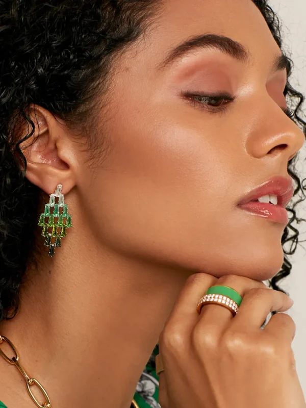 Ombre Crystal Spade Drop Earring | ZENZII Discount