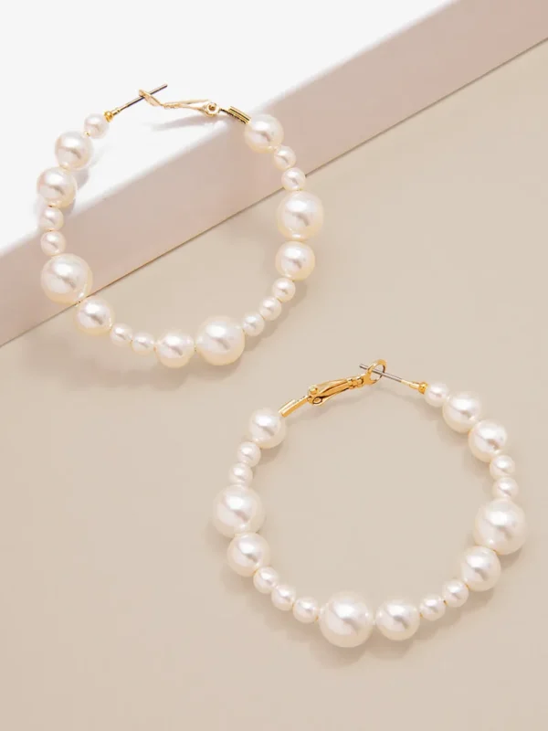 Pearlescent Beaded Hoop Earring | ZENZII Outlet