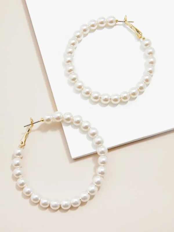 Pearly Hoop Earring | ZENZII Clearance