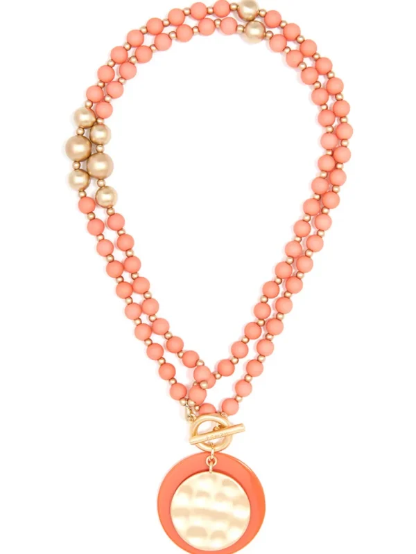 Resin And Matte Coin Beaded Long Necklace | ZENZII Best