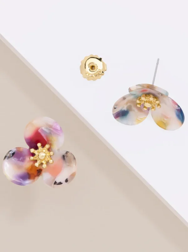 Tortoise Lotus Stud Earring | ZENZII Fashion
