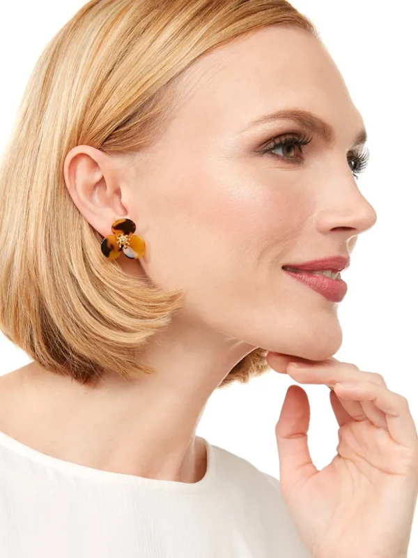 Tortoise Lotus Stud Earring | ZENZII Fashion