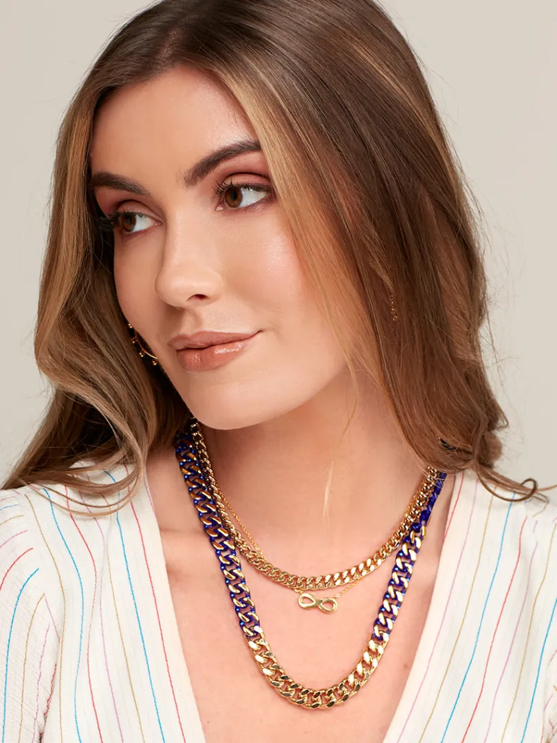 Touch Of Color Chain Collar Necklace | ZENZII Sale