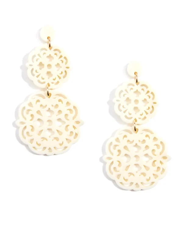 Two Fold Resin Emblem Drop Earring | ZENZII Fashion