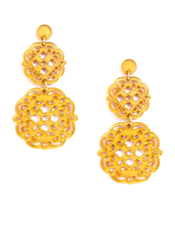 Two Fold Resin Emblem Drop Earring | ZENZII Fashion