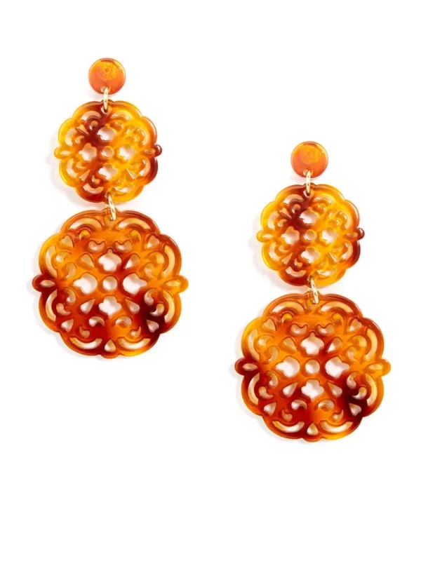 Two Fold Resin Emblem Drop Earring | ZENZII Fashion