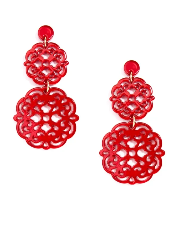 Two Fold Resin Emblem Drop Earring | ZENZII Fashion