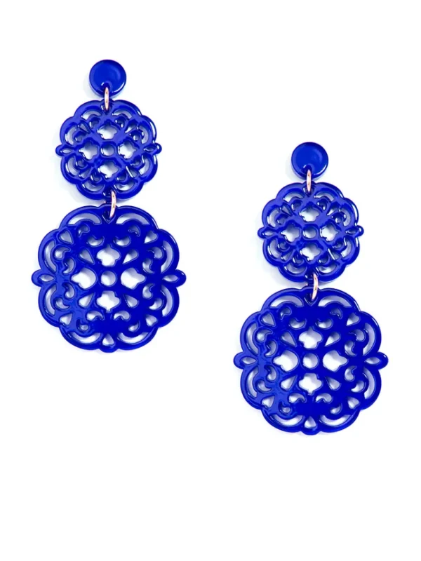 Two Fold Resin Emblem Drop Earring | ZENZII Fashion